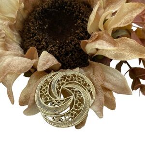 Vintage Signed Gerrys Gold-Tone Swirl Brooch